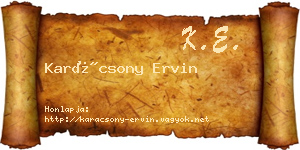 Karácsony Ervin névjegykártya